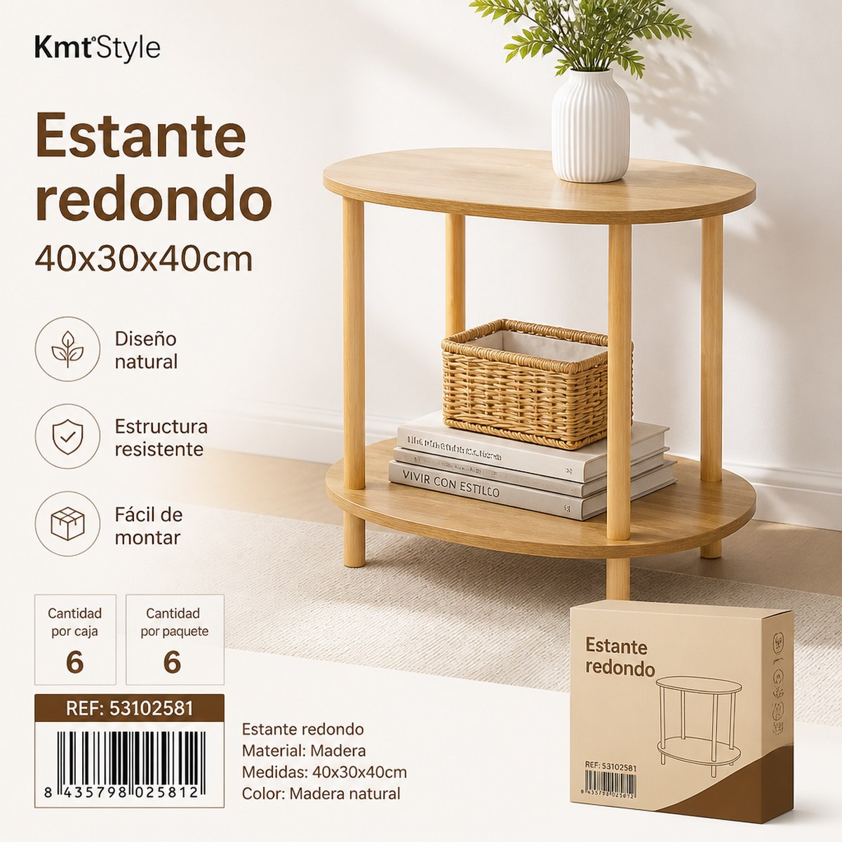 Rack redondo de madera KmtStyle
