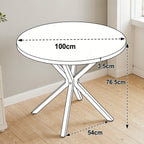Mesa de comedor redonda moderna con estructura cruzada, Mesa redonda, Mesa universal con silueta elegante (solo mesa)