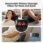 Cojín de Masaje con Función de Calefacción Multifunción para el Cuello, Cintura y Espalda. Almohada de Masaje Multiuso con Núcleo de Masaje + Función de Calefacción, Material de Cuero Sintético PU, 155*50*3 cm, Adecuado para el Uso en Hogar y Oficina