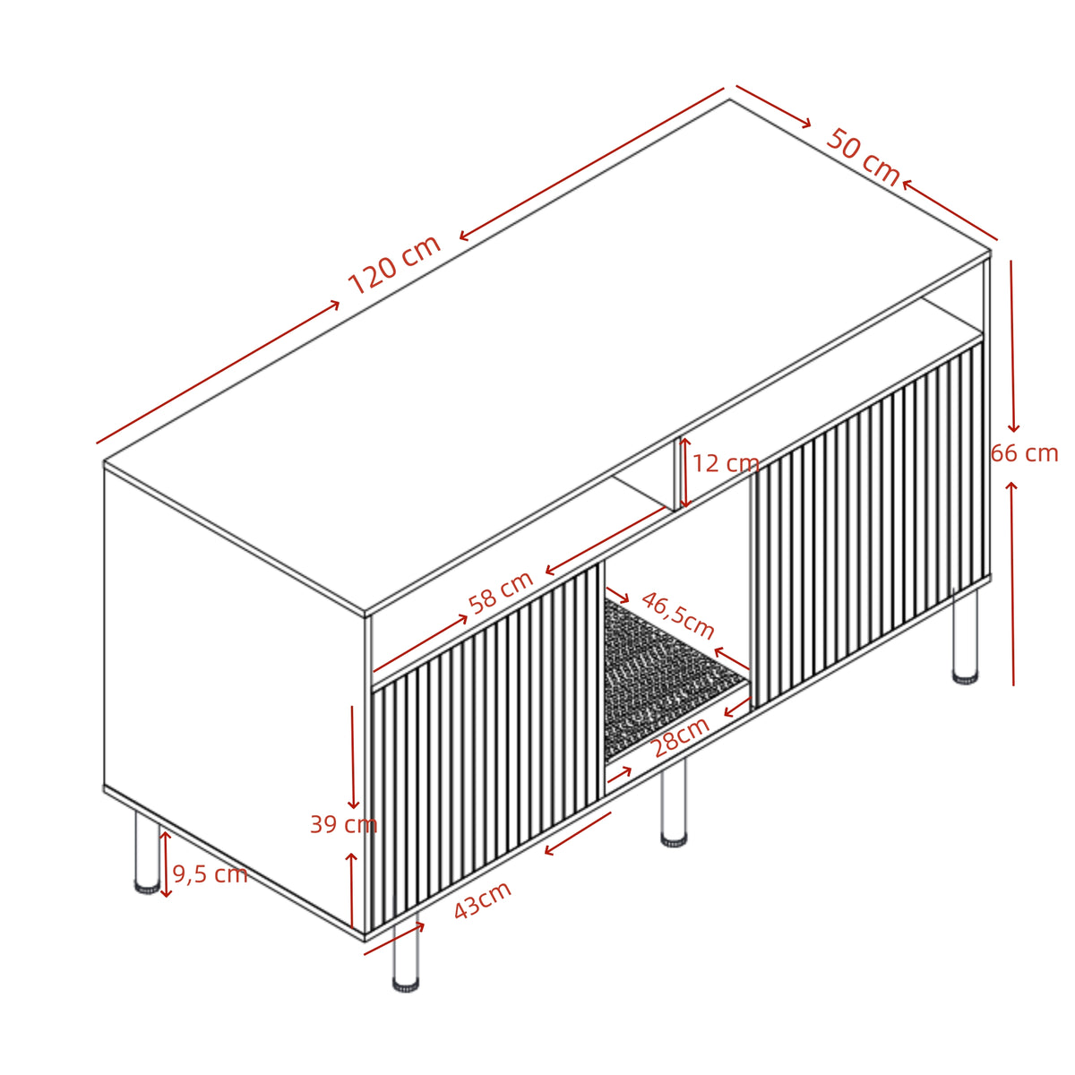 Katzentoiletten-Schrank/Katzenstreuwanne-Schrank con Alfombra de Cojín para Arena, Armario para Mascotas con Soporte, Sideboard/TV Stand para Mascotas, sin Baño para Gato, 120x50x66cm, Blanco