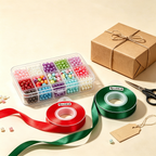 Gift Wrapping Decoration Kit - Satin Ribbons and Pearls for Wrapping