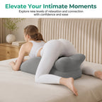 Kissen para parejas – Kissen de amor 27° Kissen íntimos & Kissen eróticos con punta Memory-Schaum 27 grados Kissen para sexo, lavable, Kissen para pareja, gris