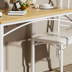 Set de mesa de comedor, barra con 4 sillas de comedor, mesa de cocina con sillas, mesa de desayuno industrial para cocina, salón, sala de fiesta, colores naturales y blanco, 110cm * 60cm * 76,5cm
