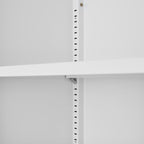 Gabinet de almacenamiento metálico de dos puertas blanco con estantes ajustables, ideal para almacenar ropa en el dormitorio, salón, oficina y gimnasio