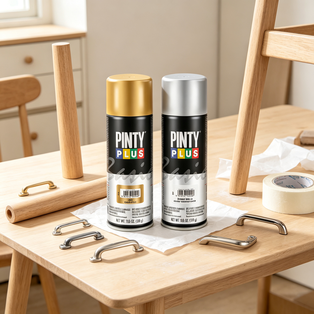 Pack Spray Pintura Oro + Barniz Brillo - 2 x 300g para Manualidades y Decoración