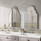 Espejo rectangular de 61x101CM, espejo rectangular plateado, espejo de pared con marco de metal, espejo de baño para la pared, para el baño, la sala de estar, la decoración de la pared del dormitorio