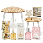 Set Decoración y Aromas del Hogar 5 en 1 - Mesas Auxiliares + Mikado Vainilla + Perfume Yara + Lámpara Estrella