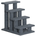 Escalera para mascotas, escalera para gatos, escalera para perros, 4 escalones, color gris, 63,5x43x60cm, ideal para gatos y perros, perfecta para ancianos y mascotas pequeñas