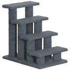 Escalera para mascotas, escalera para gatos, escalera para perros, 4 escalones, color gris, 63,5x43x60cm, ideal para gatos y perros, perfecta para ancianos y mascotas pequeñas
