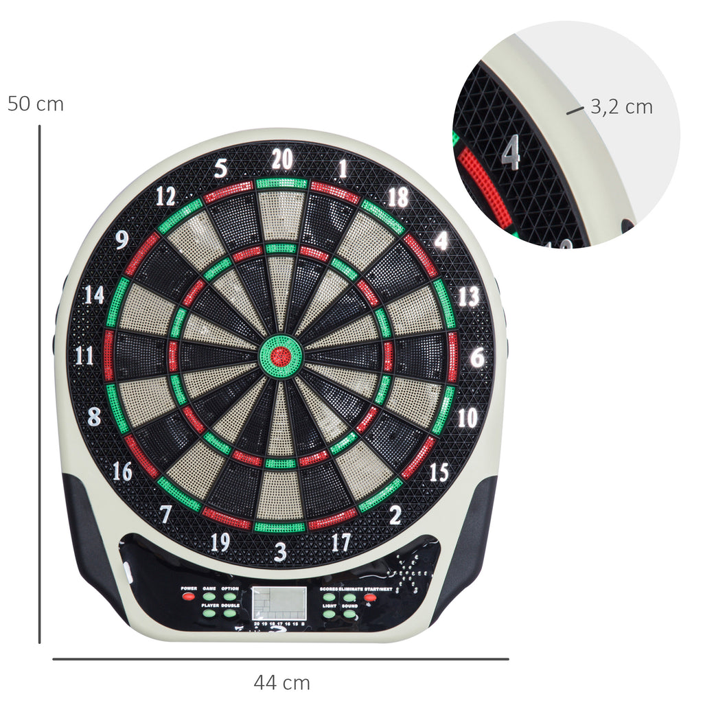 Tablero de dardos electrónico, tablero de dardos con pantalla LCD, 6 dardos, 24 puntas de dardo, 18 juegos, 159 opciones de tiros, para 8 jugadores