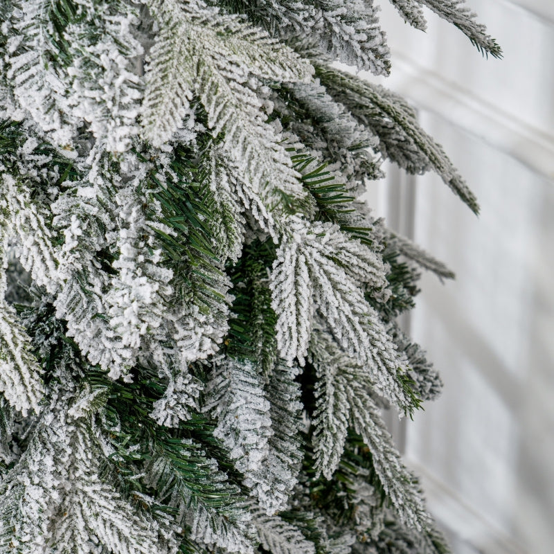 Árbol de Navidad artificial de 180 cm, árbol de Navidad realista con 600 ramas densas, nieve artificial y apertura automática