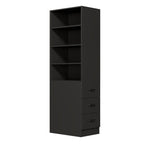 180 cm de alto, estantería de libros extra estrecha con cajones laterales - Estantes ajustables, intercambiables izquierda y derecha, adecuada para espacios pequeños - Sideboard, estantería alta para el salón, estantería para libros