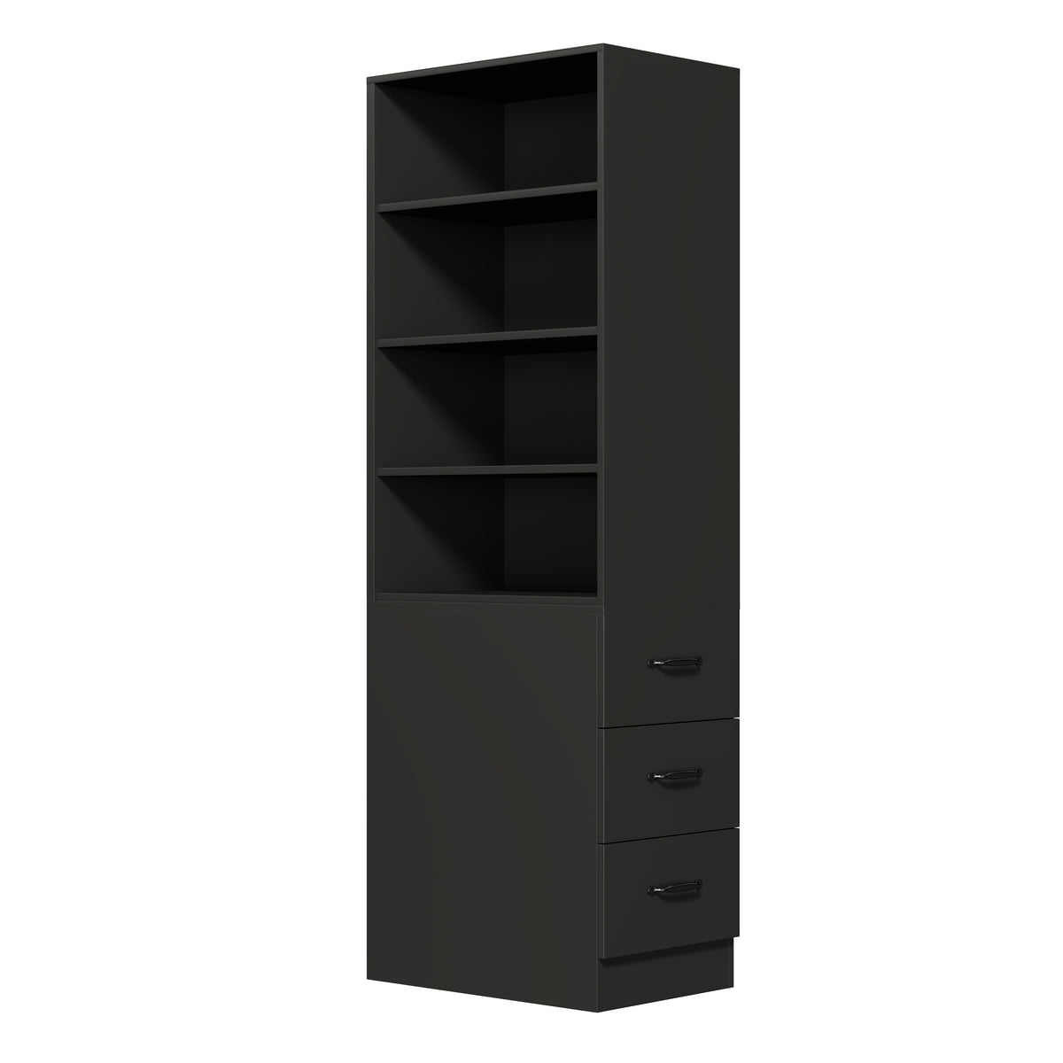180 cm de alto, estantería de libros extra estrecha con cajones laterales - Estantes ajustables, intercambiables izquierda y derecha, adecuada para espacios pequeños - Sideboard, estantería alta para el salón, estantería para libros
