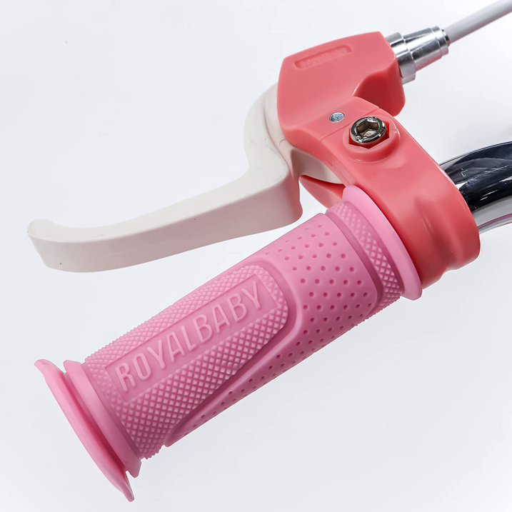 Bicicleta para Niñas y Niños de Color Rosa y Blanco, Segura y Ligera con Ruedas de Entrenamiento