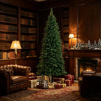 Árbol de Navidad artificial de 210 cm, 865 ramas con hojas artificiales realistas, imitación fiel del abeto Nordmann en color verde, decoración navideña festiva para el hogar (solo incluye el árbol de Navidad)