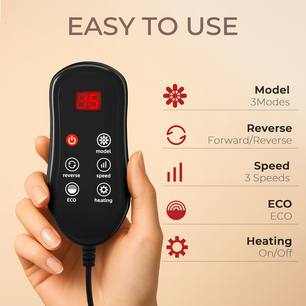Cabezal de masaje shiatsu 3D sin cable, recargable, con calor, masajeador eléctrico portátil para el cuello, hombros y espalda, adecuado para el hogar, oficina y automóvil