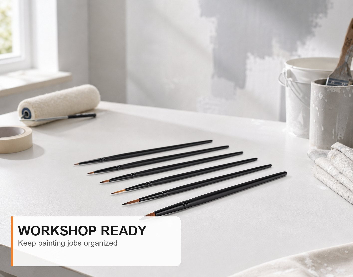 Short Professional Synthetic Brush 6 Units