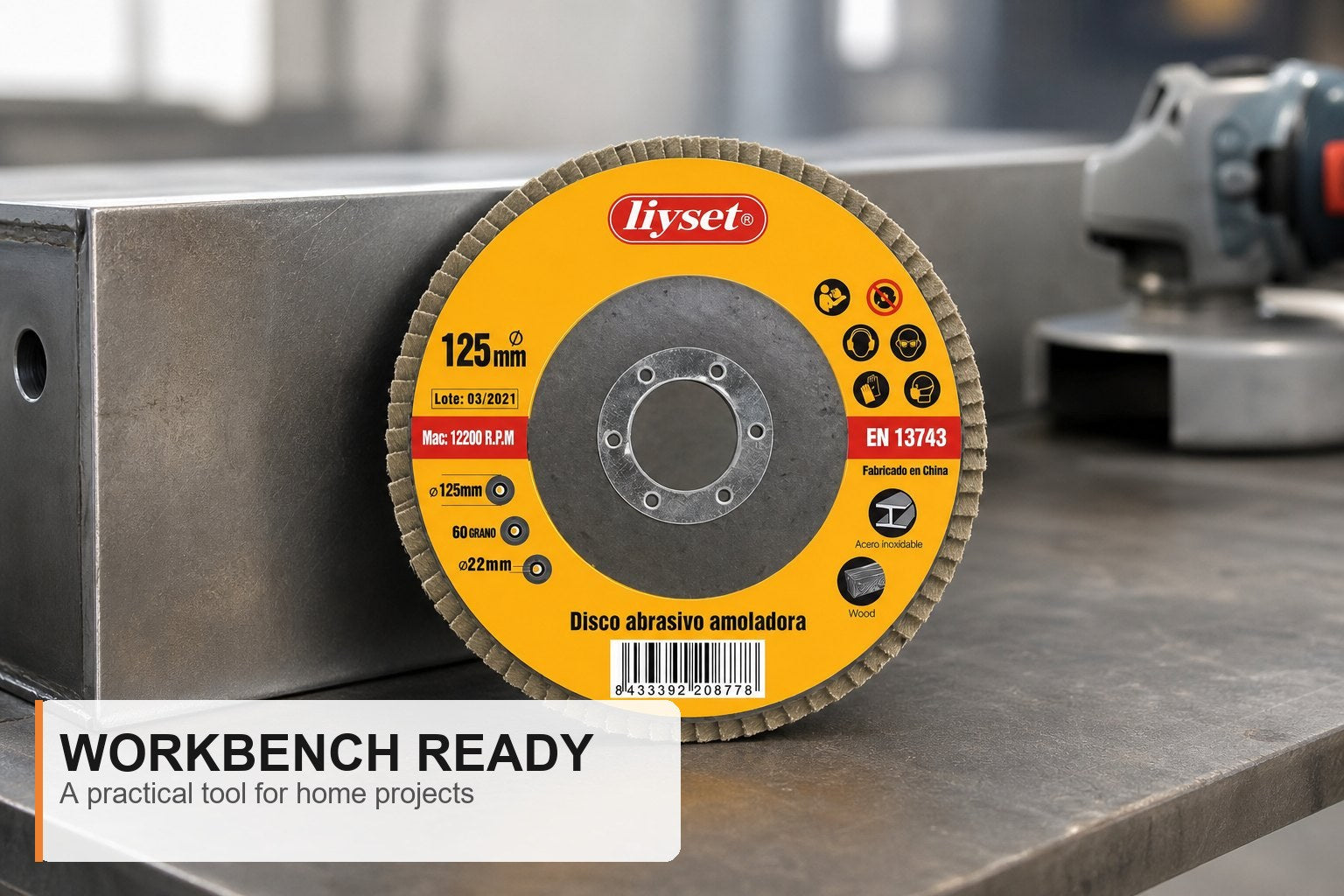 Disco Abrasivo para Amoladora 125mm P60 6uds