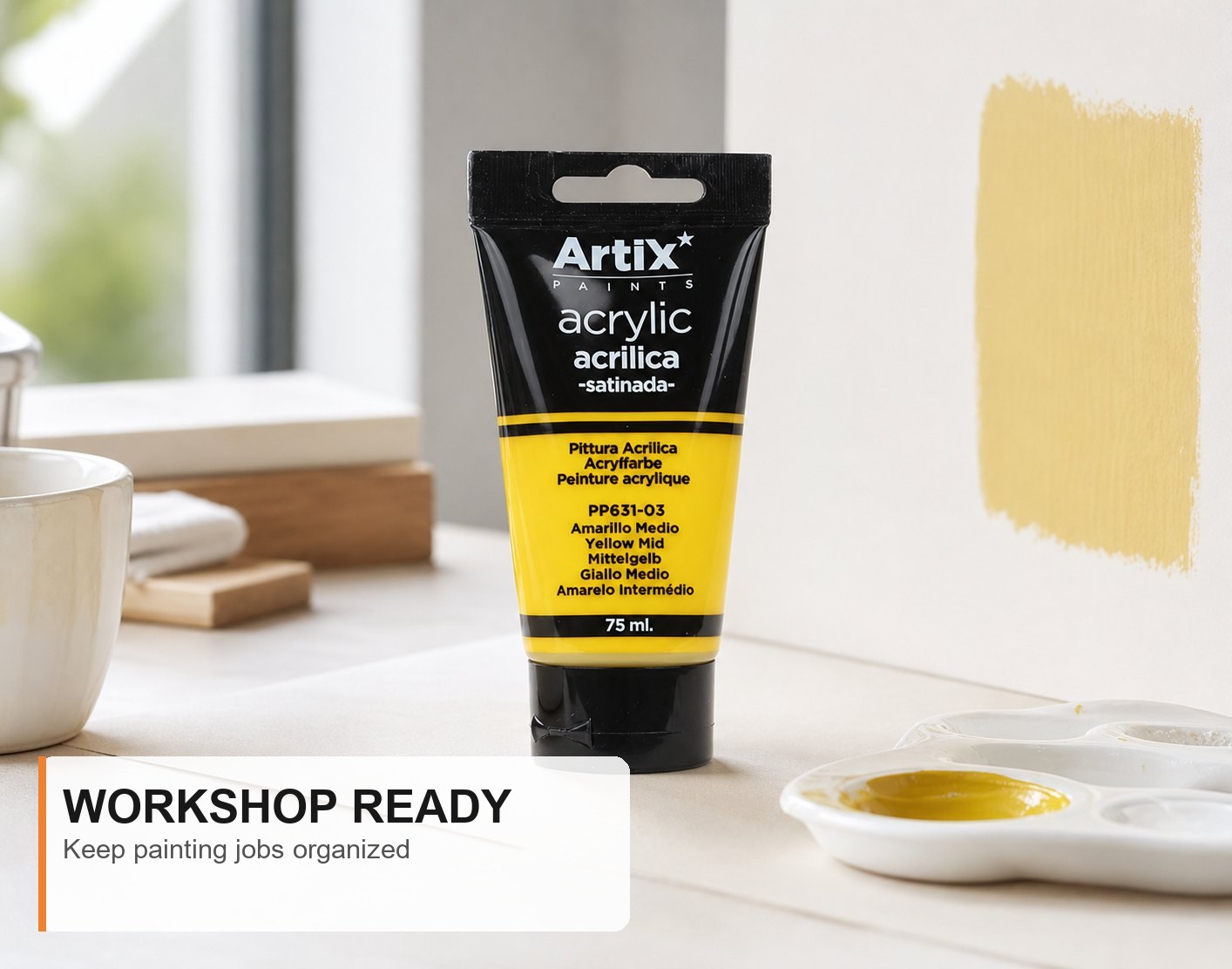 Pintura Acrílica Amarillo Medio 75 ml