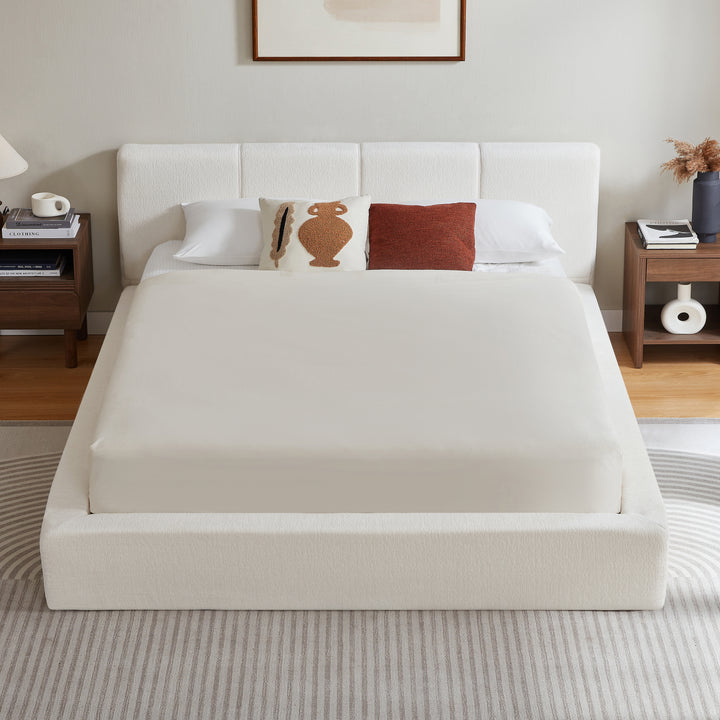 Cama de 160x200 cm con cabeza con relleno, armazón de acero reforzado, sin boxspring: montaje sencillo, alta estabilidad, no incluye colchón.