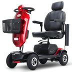 Vehículo eléctrico para mayores, motor de 300 W, capacidad de carga de 136 kg, autonomía de 25 km, soporte de cabeza giratorio de 360°, no requiere licencia de conducir. - A-MAX PLUS RED