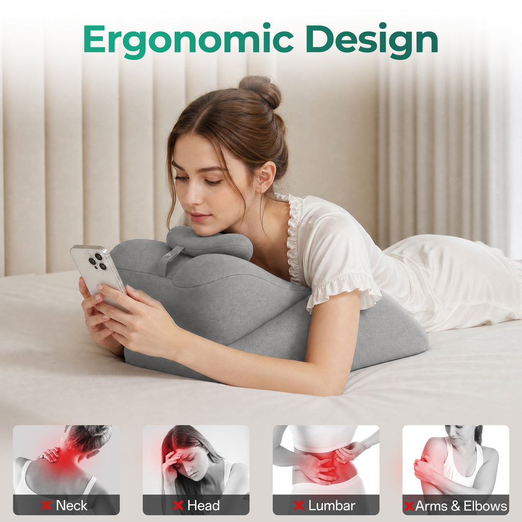 Kissen para parejas – Kissen de amor 27° Kissen íntimos & Kissen eróticos con punta Memory-Schaum 27 grados Kissen para sexo, lavable, Kissen para pareja, gris