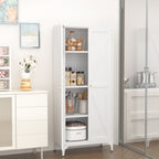 Gabineté de almacenamiento metálico de dos puertas para despensa de la cocina, con estantes ajustables, gabineté alto de acero para la cocina, salón, comedor y oficina, blanco