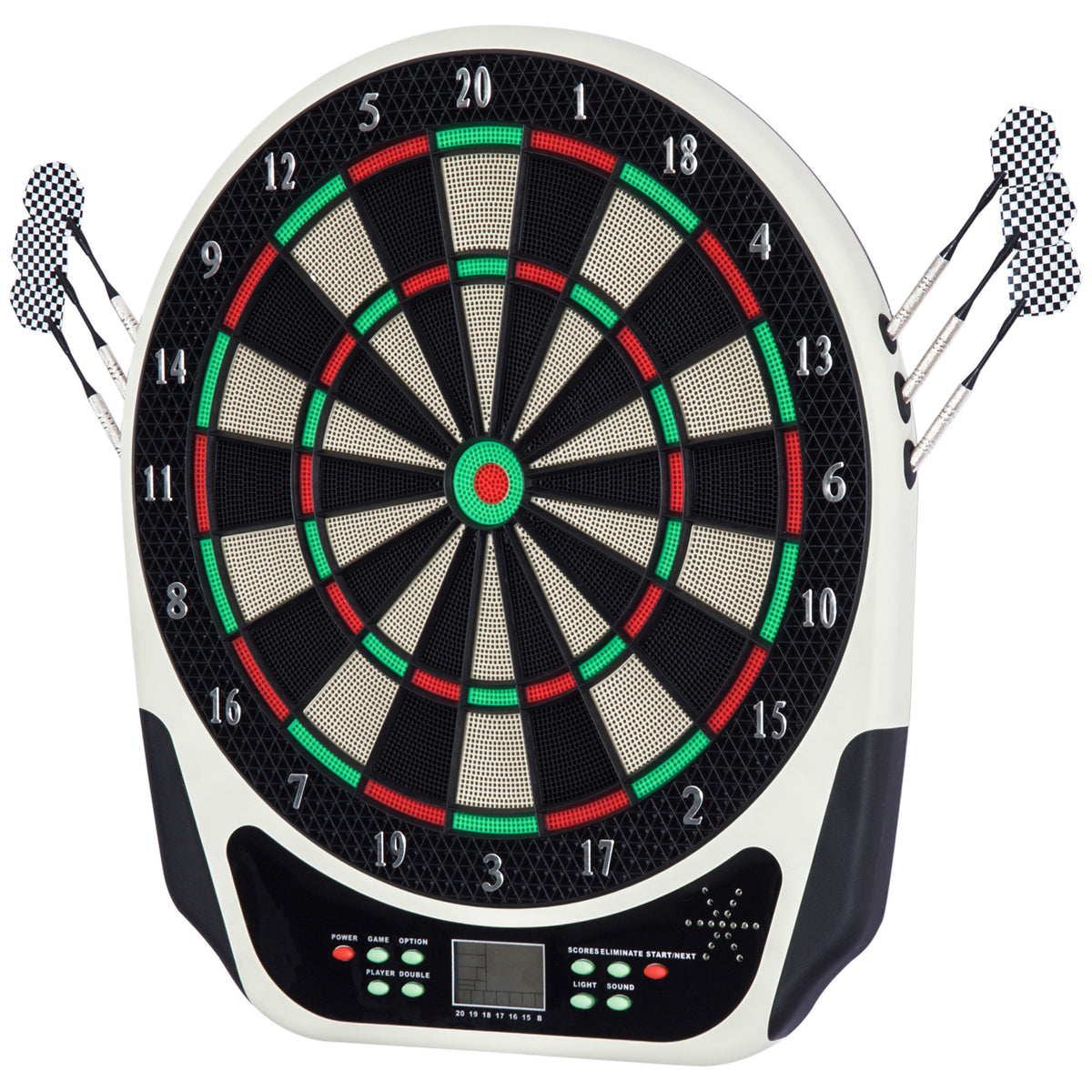 Tablero de dardos electrónico, tablero de dardos con pantalla LCD, 6 dardos, 24 puntas de dardo, 18 juegos, 159 opciones de tiros, para 8 jugadores