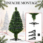 Árbol de Navidad artificial iluminado con fibra óptica multicolor, 90 ramas y pié de soporte estable, decoración navideña festiva para el interior. Decoración navideña para el hogar (solo con árbol de Navidad)