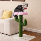 Arbol de gatos en forma de cactus – Arbol de gatos de 90 cm con tallos de sisal engrosados y protección anti-inclinación, arbol de gatos de diseño verde, columna de gatos, arbol de gatos para gatos, arbol de gatos para el hogar, arbol de gatos pequeño