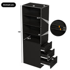 180 cm de alto, estantería de libros extra estrecha con cajones laterales - Estantes ajustables, intercambiables izquierda y derecha, adecuada para espacios pequeños - Sideboard, estantería alta para el salón, estantería para libros