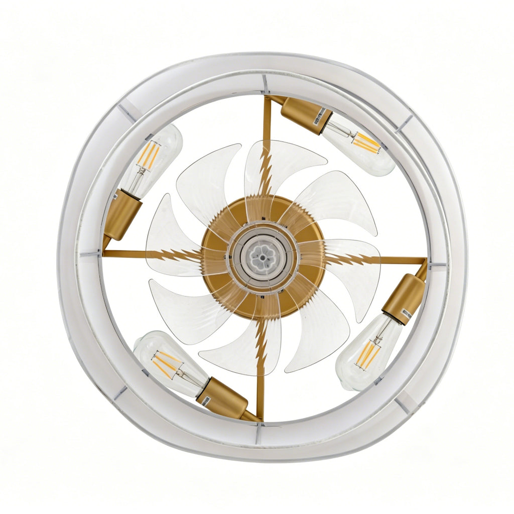 Ventilador de techo de 19 pulgadas moderno, alas de ABS, doble control a través de la app y el mando a distancia, seis velocidades reversibles de ajuste del ventilador, ideal para dormitorios y guarderías