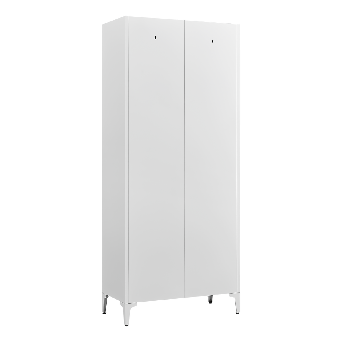 Gabineté de almacenamiento metálico de dos puertas para despensa de la cocina, con estantes ajustables, gabineté alto de acero para la cocina, salón, comedor y oficina, blanco