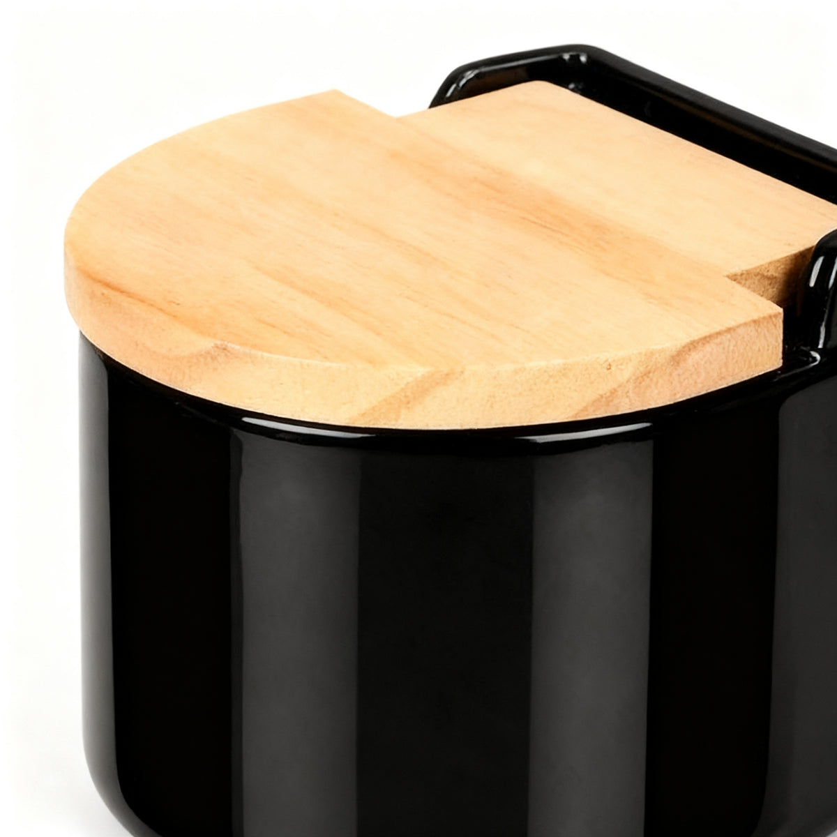 SALERO NEGRO SEMI CIRCULAR CON TAPA