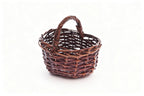 Cesta Mimbre Ovalada Caoba con Asa