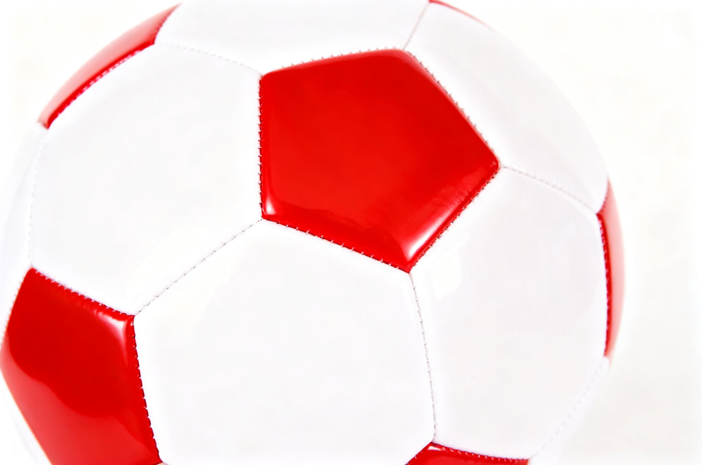 BALON DE FUTBOL BLANCO Y ROJO