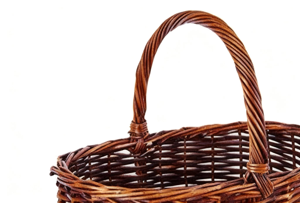 Cesta Mimbre Ovalada Caoba 34x28x18/36 cm