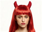 Peluza Roja con Cuernos para Halloween