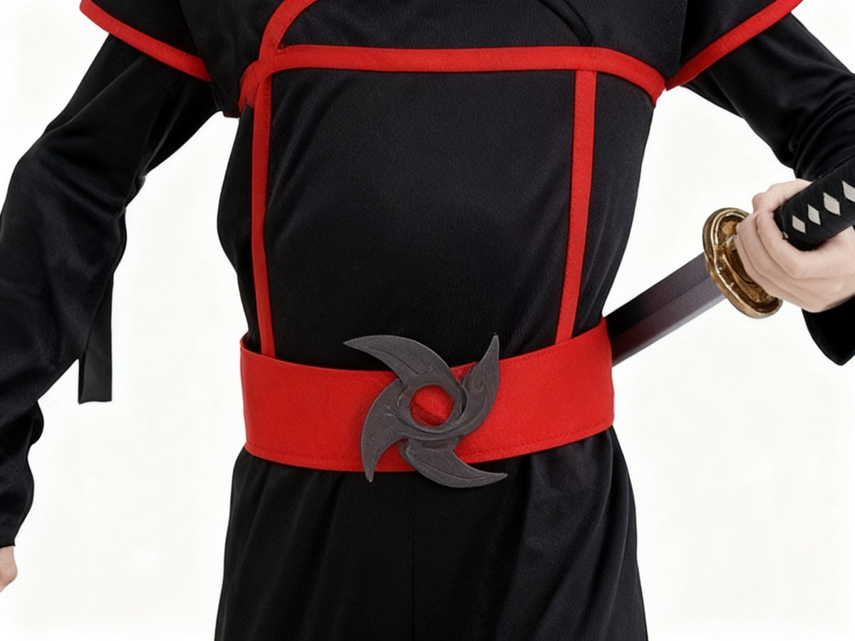Traje de Ninja Negro y Rojo para Niños