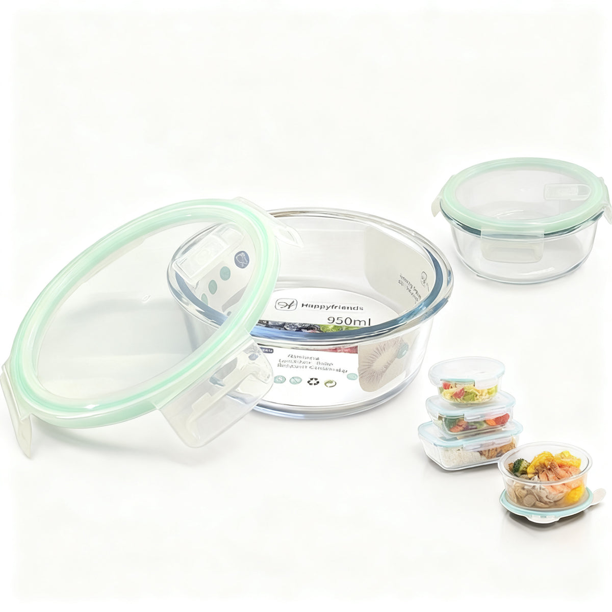 Fiambrera de Cristal 400ML Ø14x6.6CM