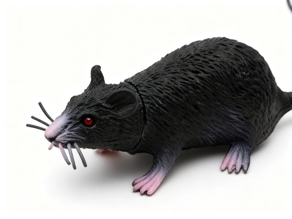 Raton Negro Pequeno PVC para Halloween