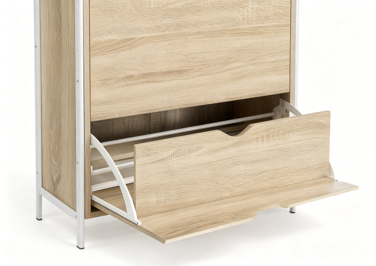 Mueble Zapatero 2 Niveles Madera-Metal Moblekit