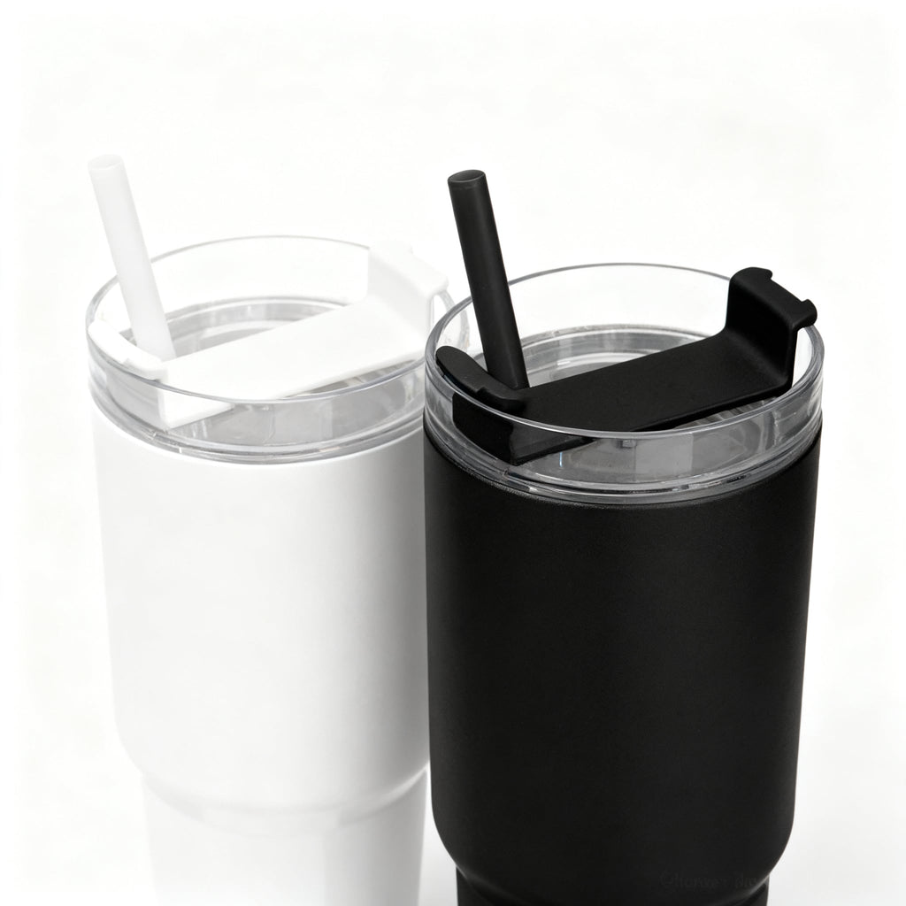 Vaso Pajita 750ml Blanco y Negro