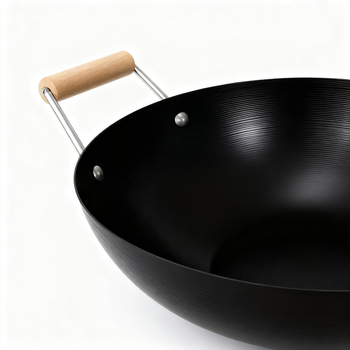 Wok 28 cm con asas de madera