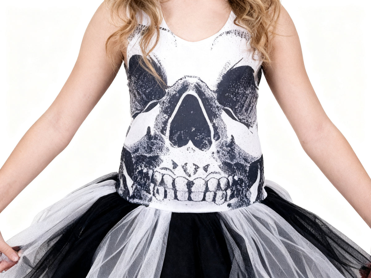 Disfraz de Falda Calavera para Niña