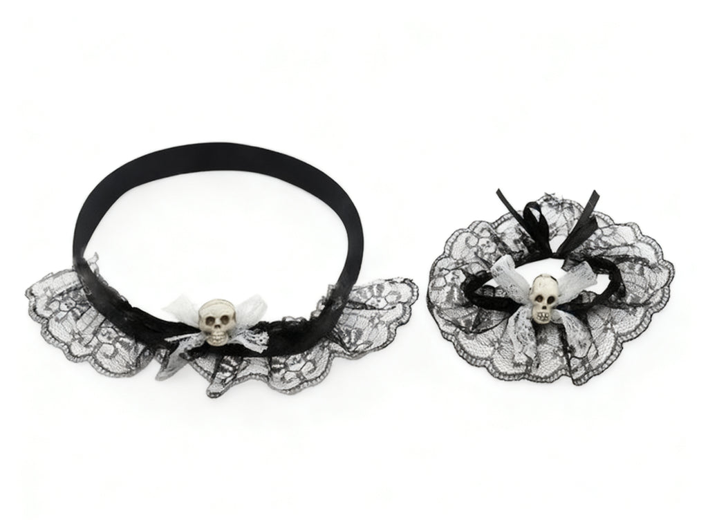 Collar y Pulsera de Calavera Halloween (2 Uds.)