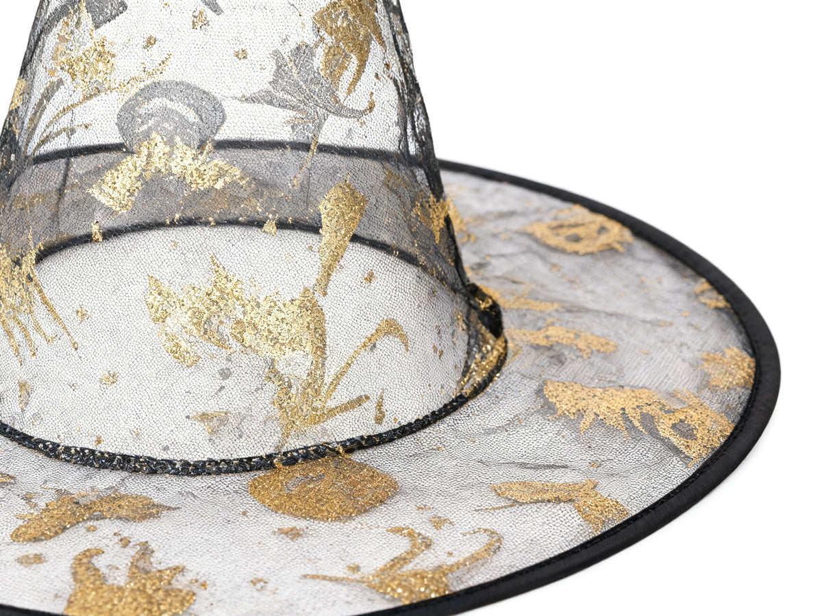 Gorro Triangular Halloween Niños Transparente Dorado Mixto 1PC