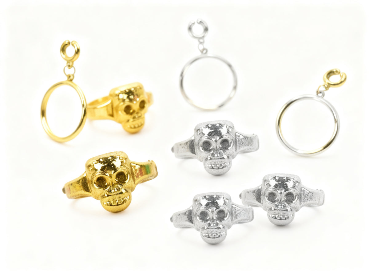 Conjunto de Joyas de Halloween: 2 Aretes y 4 Anillos