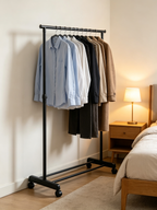 Perchero con Ruedas Confortime | Altura Regulable 90-160 cm | Metal Negro