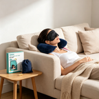 Kit de Viaje Almohada Cervical Inflable + Antifaz | Descanso en Avión y Tren